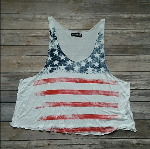 Tops - American Flag Crop Top